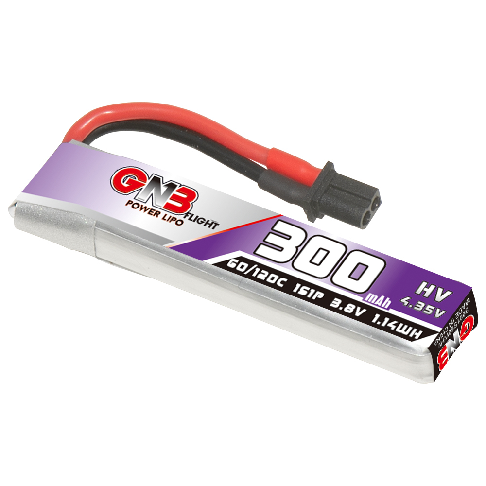 GAONENG GNB LiHV 1S 3.8V 300mAh 60C A30 Cabled LiPo Battery