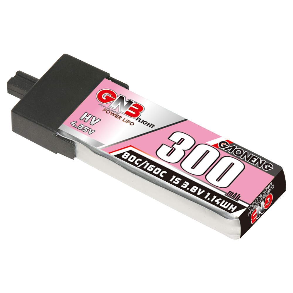 GAONENG GNB LiHV 1S 3.8V 300mAh 80C A30 Plastic Head LiPo Battery