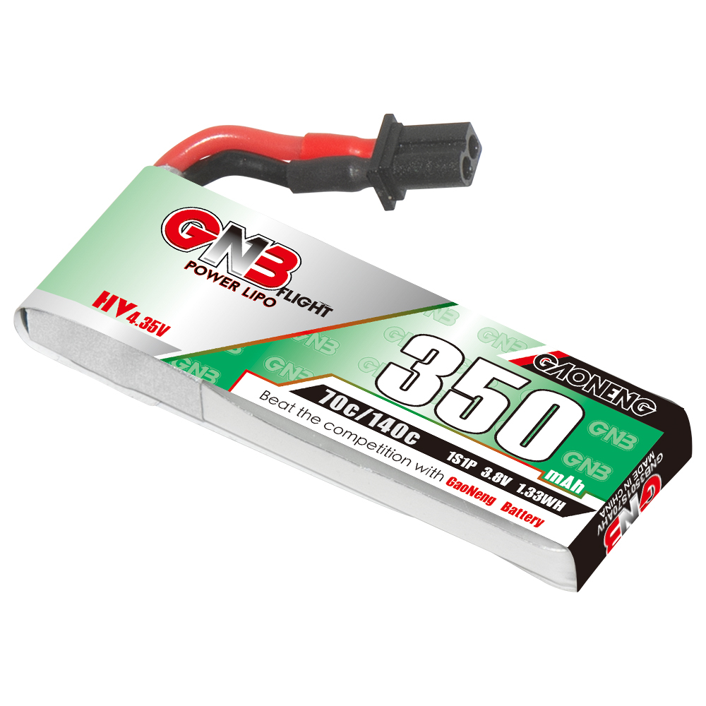 GAONENG GNB LiHV 1S 3.8V 350mAh 70C A30 Cabled LiPo Battery