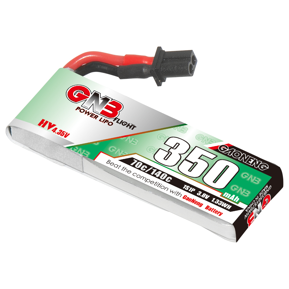 GAONENG GNB LiHV 1S 3.8V 350mAh 70C A30 Cabled LiPo Battery