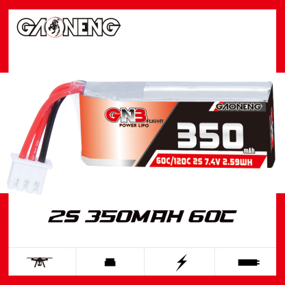 GAONENG GNB 2S 7.4V 350mAh 60C LiPo Battery XH2.54 3Pin Connector