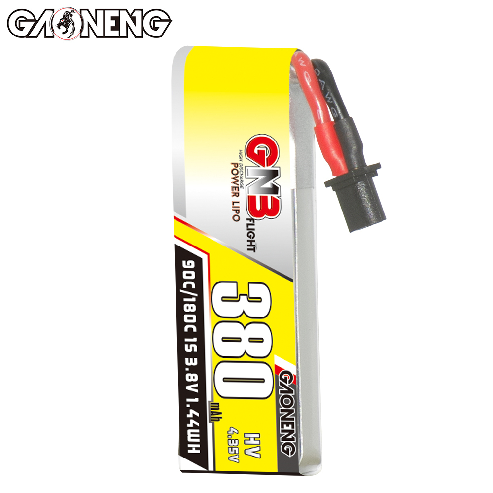 GAONENG GNB LiHV 1S 3.8V 380mAh 90C A30 Cabled LiPo Battery
