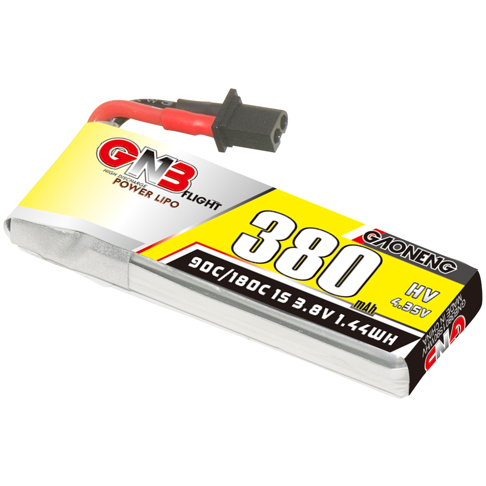 GAONENG GNB LiHV 1S 3.8V 380mAh 90C A30 Cabled LiPo Battery