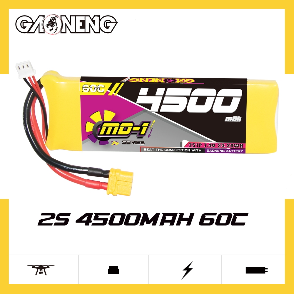GAONENG GNB MD-1 Series 2S 7.4V 4500mAh 60C LiPo Battery XT60