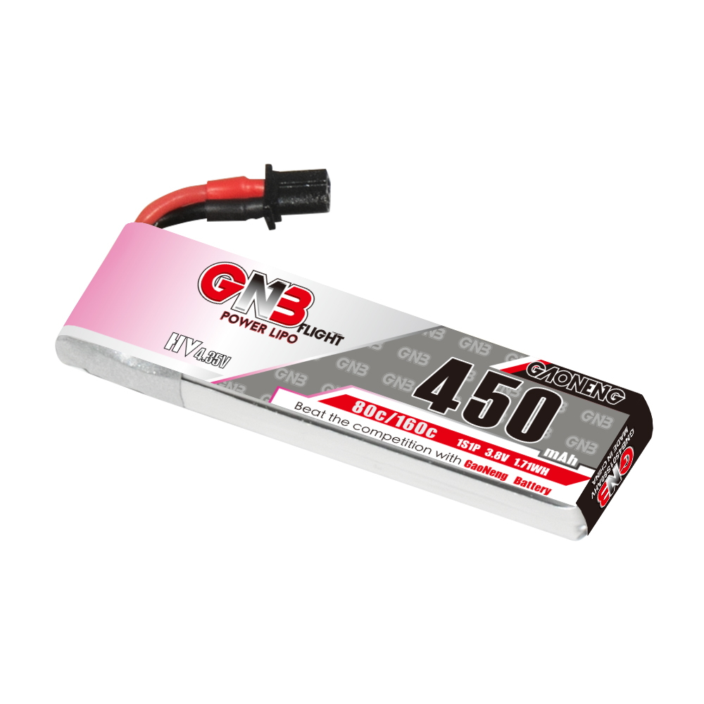 GAONENG GNB LiHV 1S 3.8V 450mAh 80C A30 Cabled LiPo Battery