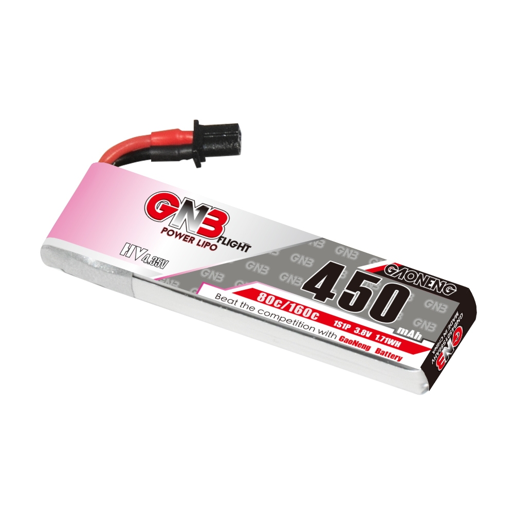 GAONENG GNB LiHV 1S 3.8V 450mAh 80C A30 Cabled LiPo Battery