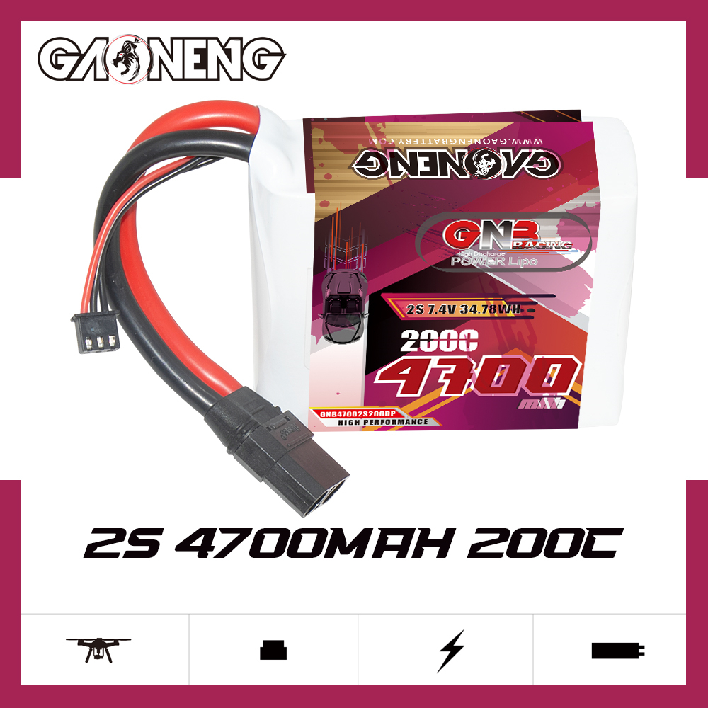GAONENG GNB 2S 7.4V 4700mAh 200C LiPo Battery XT90