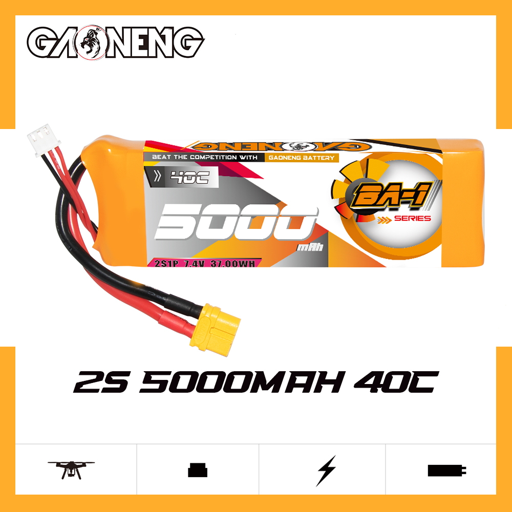 GAONENG GNB BA-1 Series 2S 7.4V 5000mAh 40C LiPo Battery XT60