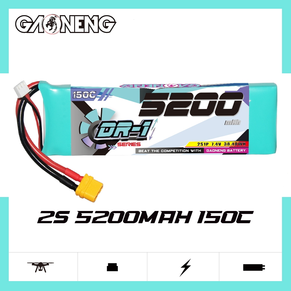 GAONENG GNB DR-1 Series 2S 7.4V 5200mAh 150C LiPo Battery XT60
