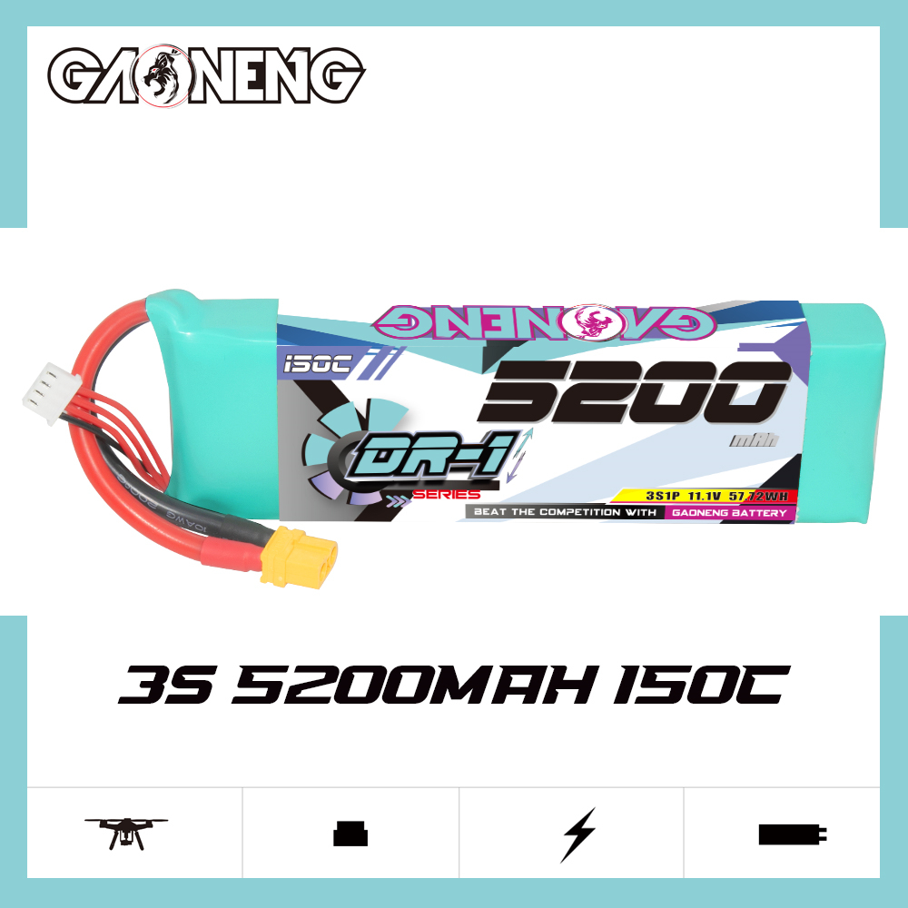 GAONENG GNB DR-1 Series 3S 11.1V 5200mAh 150C LiPo Battery XT60