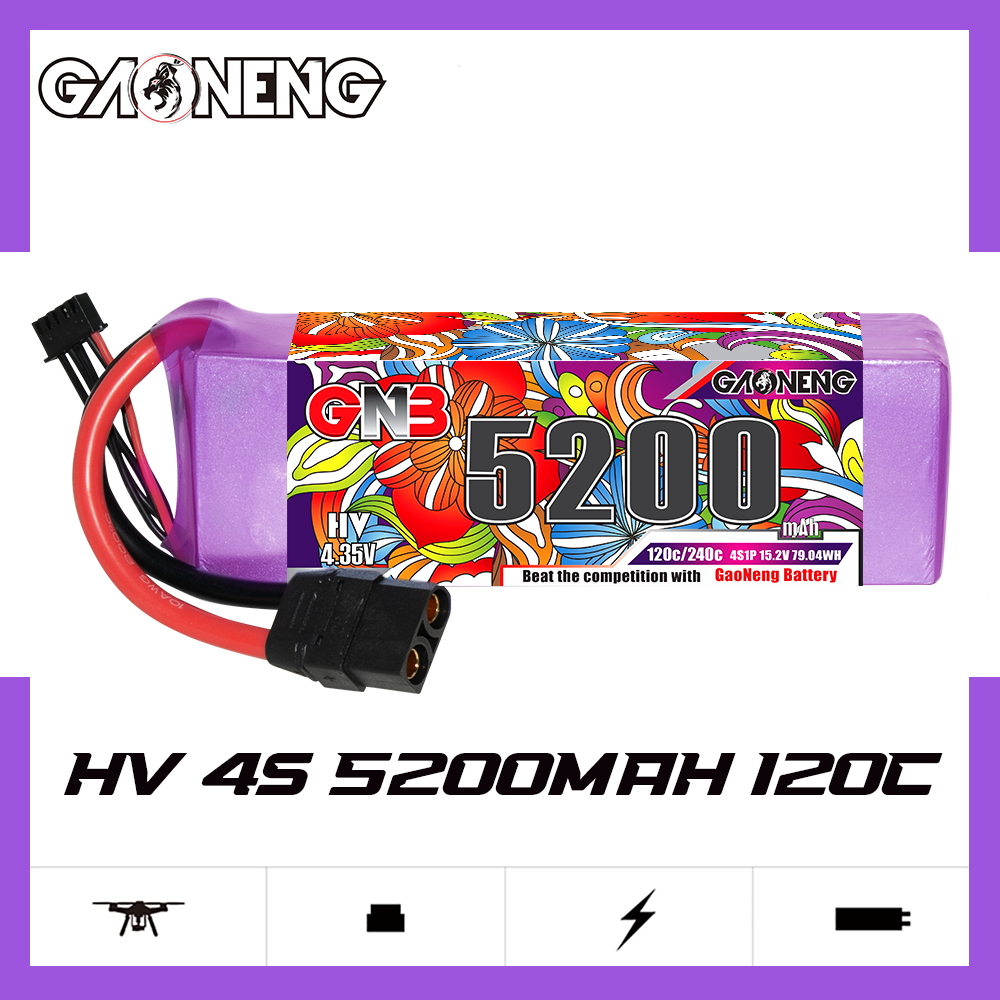 GAONENG GNB LiHV 4S 15.2V 5200mAh 120C LiPo Battery XT90