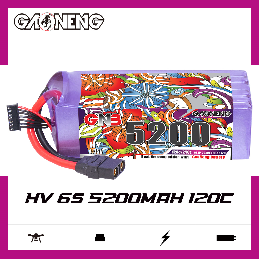 GAONENG GNB LiHV 6S 22.8V 5200mAh 120C LiPo Battery XT90