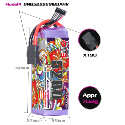 GAONENG GNB LiHV 6S 22.8V 5200mAh 120C LiPo Battery XT90