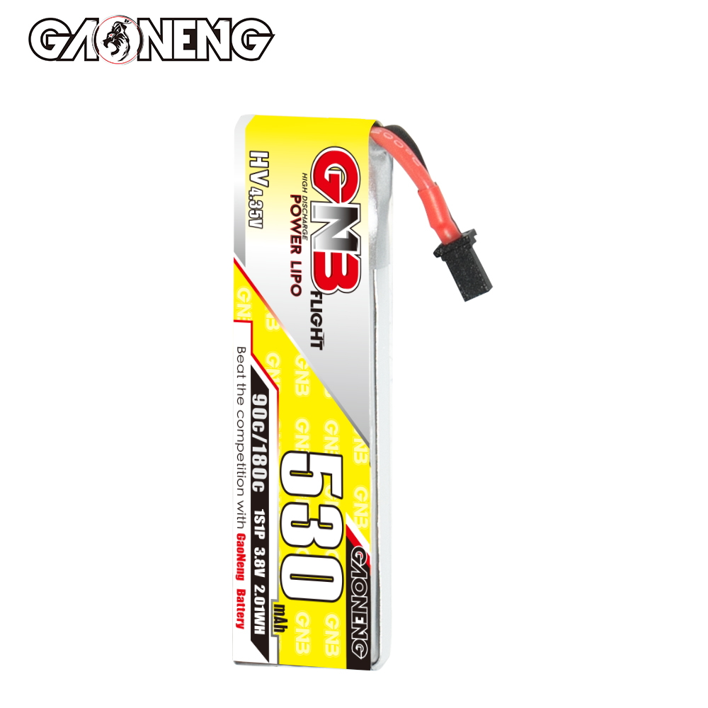 GAONENG GNB LiHV 1S 3.8V 530mAh 90C A30 Cabled LiPo Battery