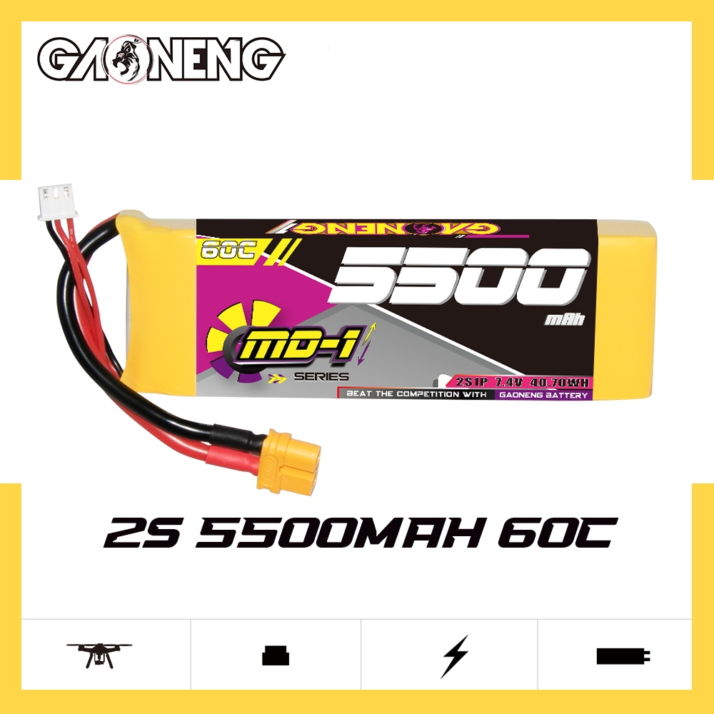 GAONENG GNB MD-1 Series 2S 7.4V 5500mAh 60C LiPo Battery XT60