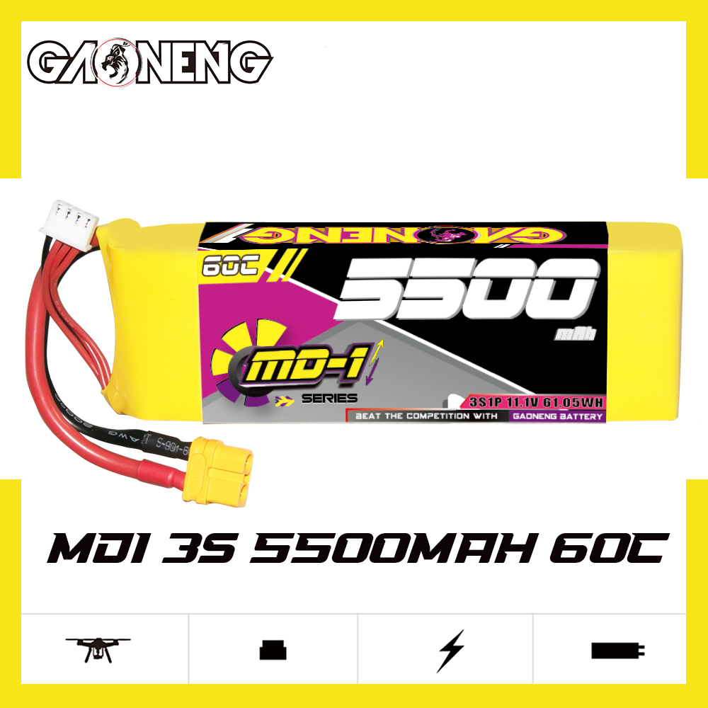 GAONENG GNB MD-1 Series 3S 11.1V 5500mAh 60C LiPo Battery XT60