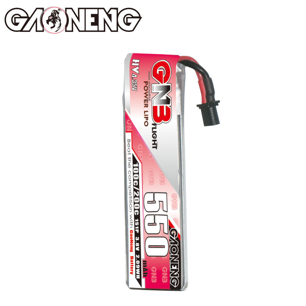 GAONENG GNB LiHV 1S 3.8V 550mAh 100C A30 Cabled LiPo Battery