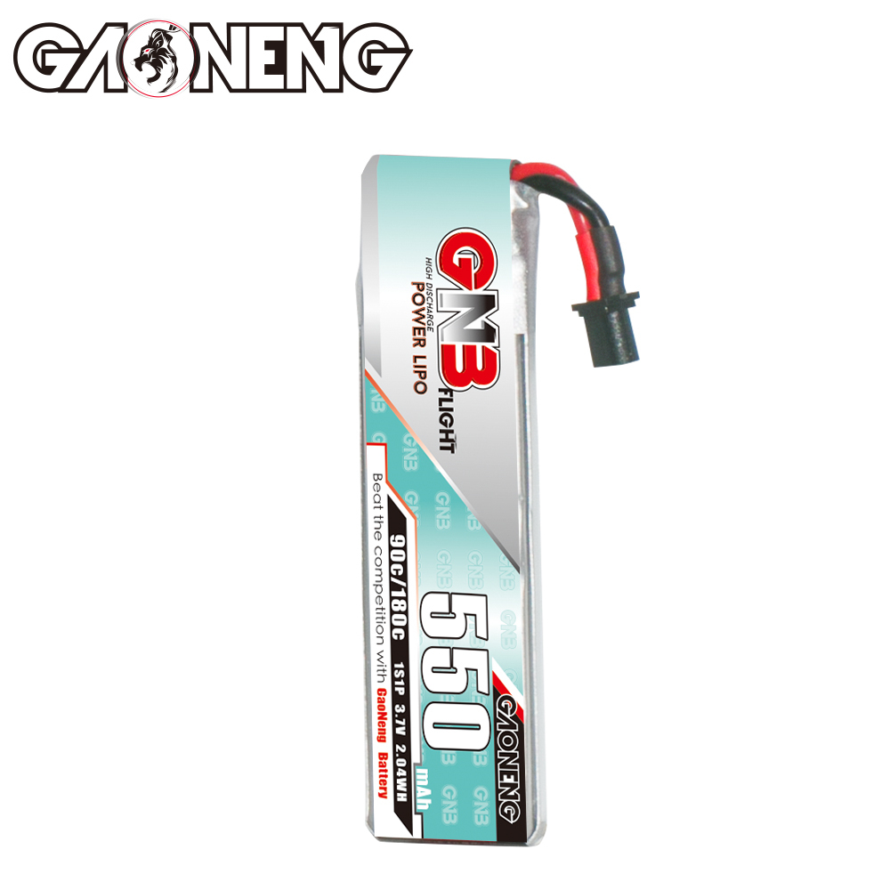 GAONENG GNB 1S 3.7V 550mAh 90C A30 Cabled LiPo Battery Long Type