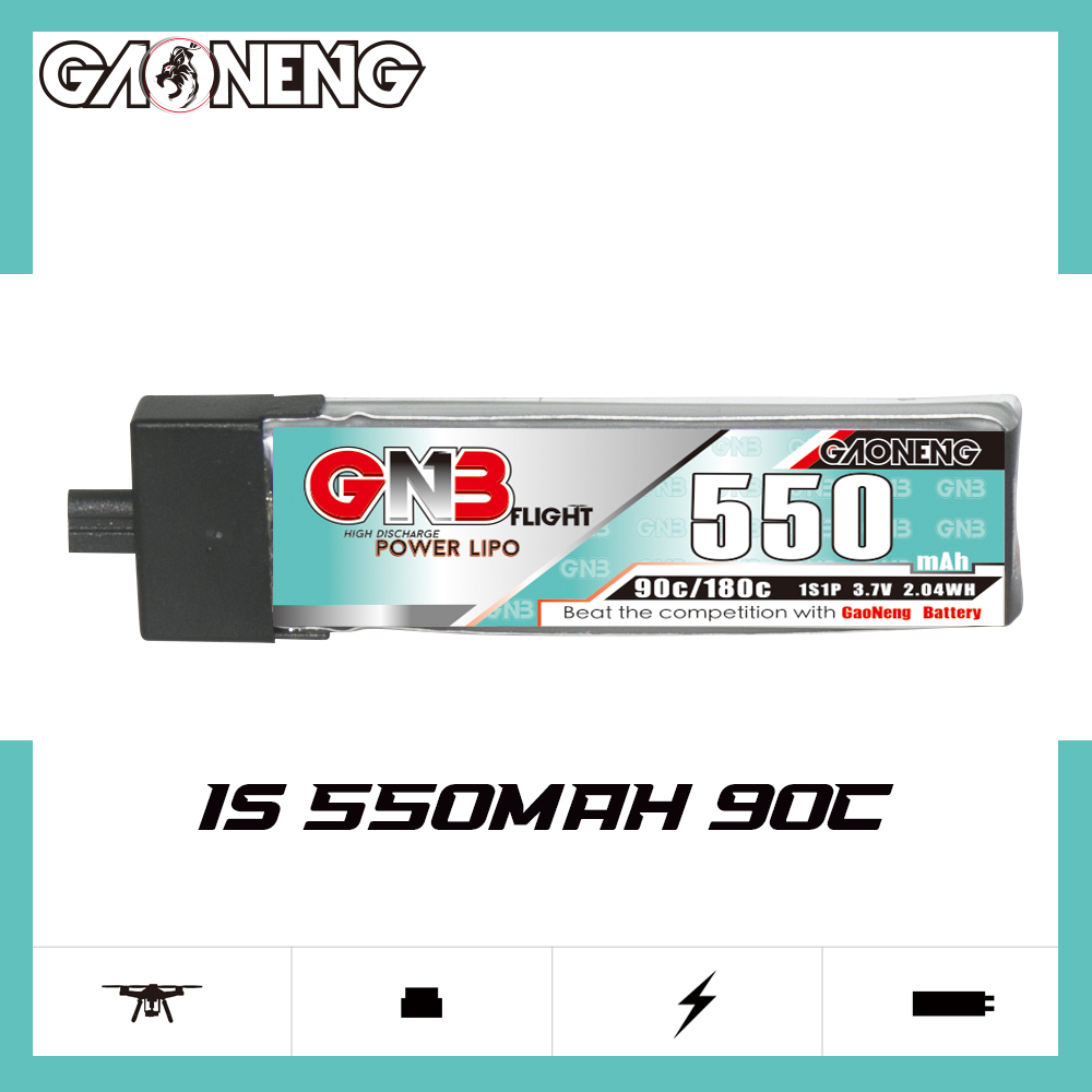 GAONENG GNB 1S 3.7V 550mAh 90C A30 Plastic Head LiPo Battery