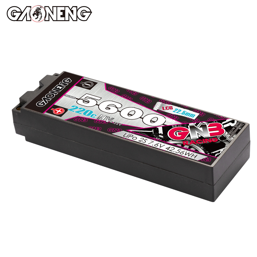 GAONENG GNB LiHV 2S 7.6V 5600mAh 220C Hard Case LCG LiPo Battery