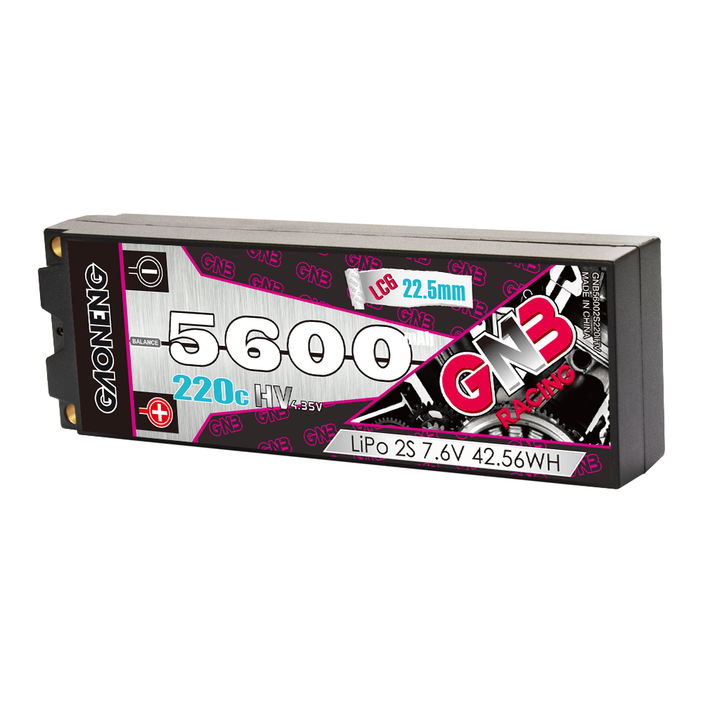 GAONENG GNB LiHV 2S 7.6V 5600mAh 220C Hard Case LCG LiPo Battery
