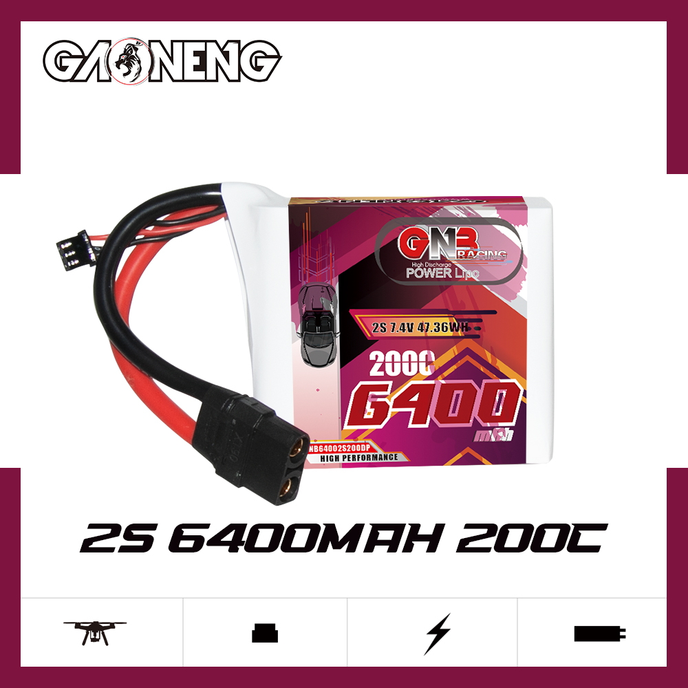 GAONENG GNB 2S 7.4V 6400mAh 200C LiPo Battery XT90