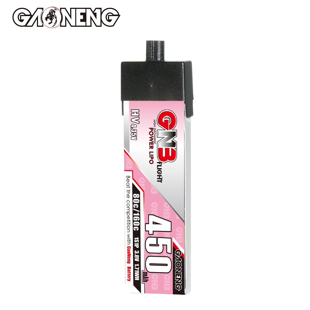 GAONENG GNB LiHV 1S 3.8V 450mAh 80C A30 Plastic Head LiPo Battery