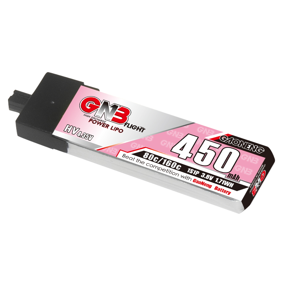 GAONENG GNB LiHV 1S 3.8V 450mAh 80C A30 Plastic Head LiPo Battery