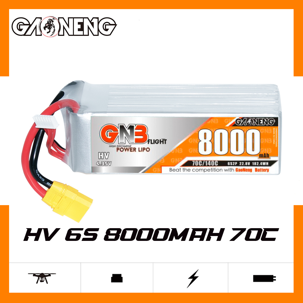 GAONENG GNB HV 6S 22.8V 8000mAh 70C LiPo Battery XT90