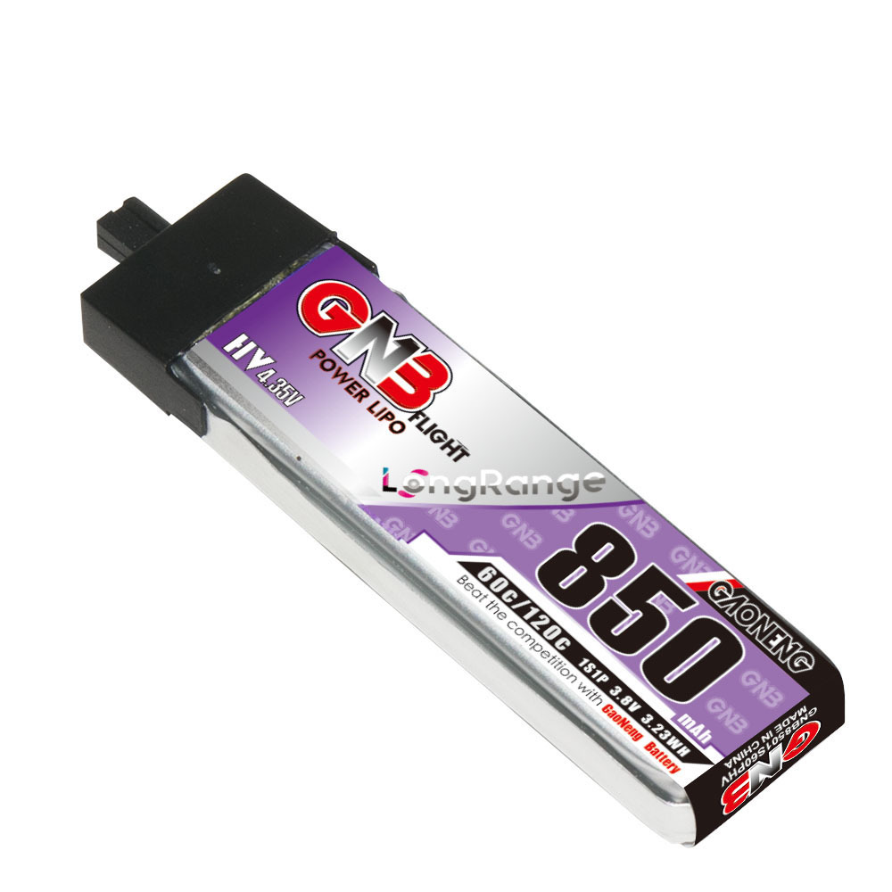 GAONENG GNB LiHV 1S 3.8V 850mAh 60C A30 Plastic Head LiPo Battery Long Range