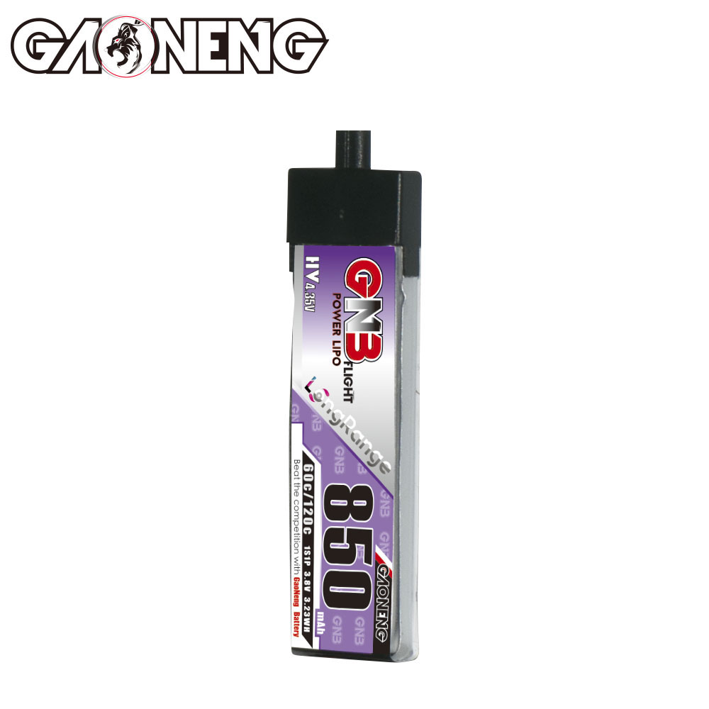 GAONENG GNB LiHV 1S 3.8V 850mAh 60C A30 Plastic Head LiPo Battery Long Range