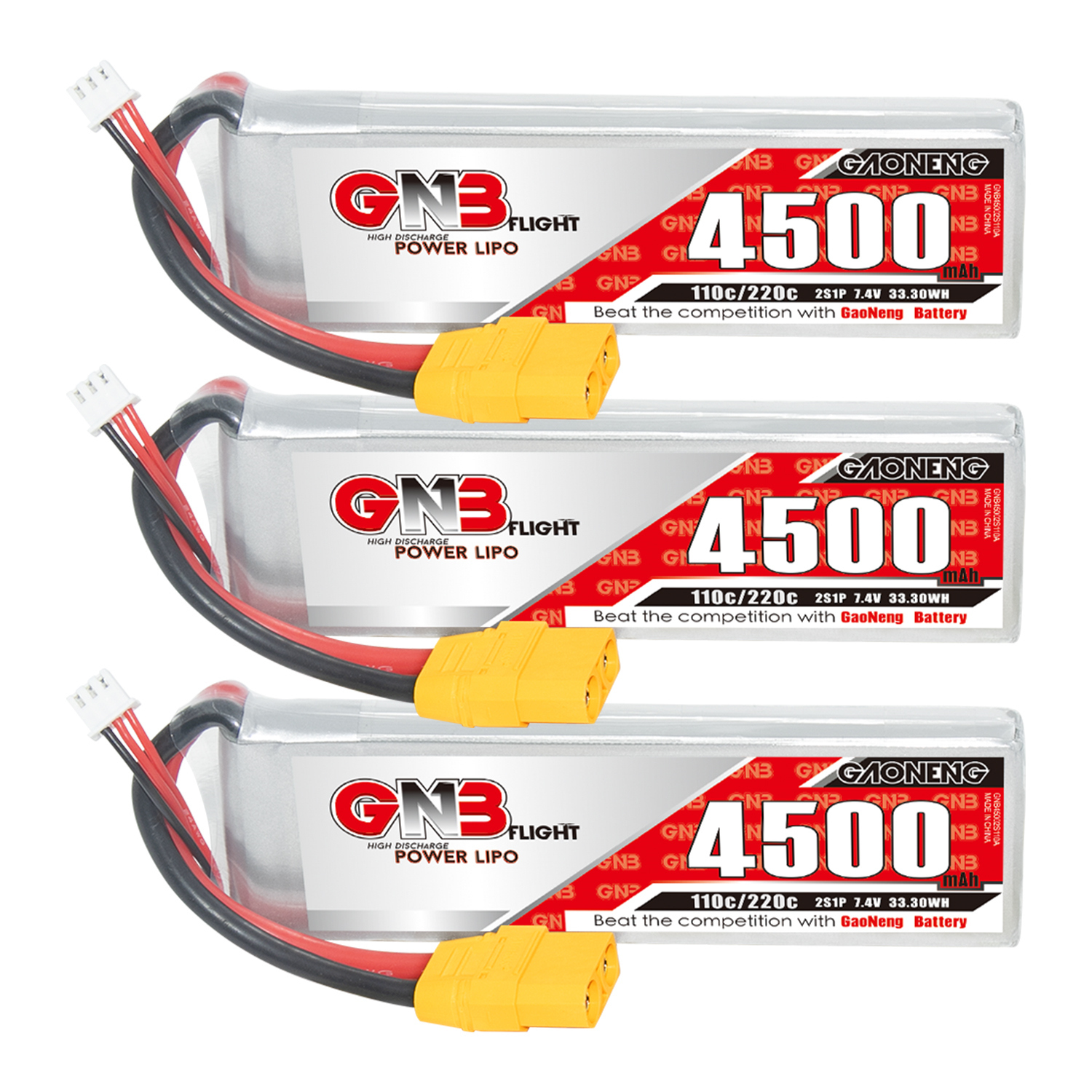 GAONENG GNB 2S 7.4V 4500mAh 110C LiPo Battery XT90