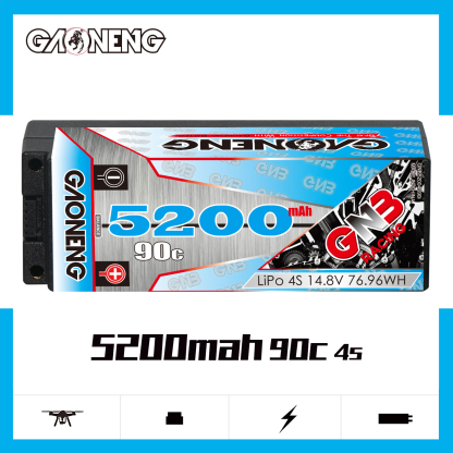 GAONENG GNB 4S 14.8V 5200mAh 90C 5mm Bullet Hard Case LiPo Battery