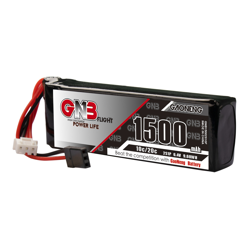 2PCS - GAONENG GNB 2S 6.4V 1500mAh 10C LiFe Battery for Sanwa M12-RS MT46