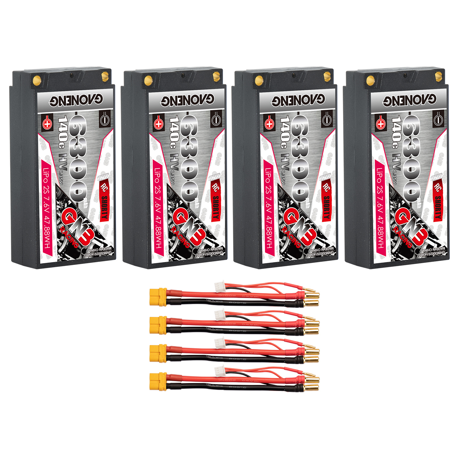 GAONENG GNB LiHV 2S 7.6V 6300mAh 140C Shorty 5mm Bullet Hard Case LiPo Battery