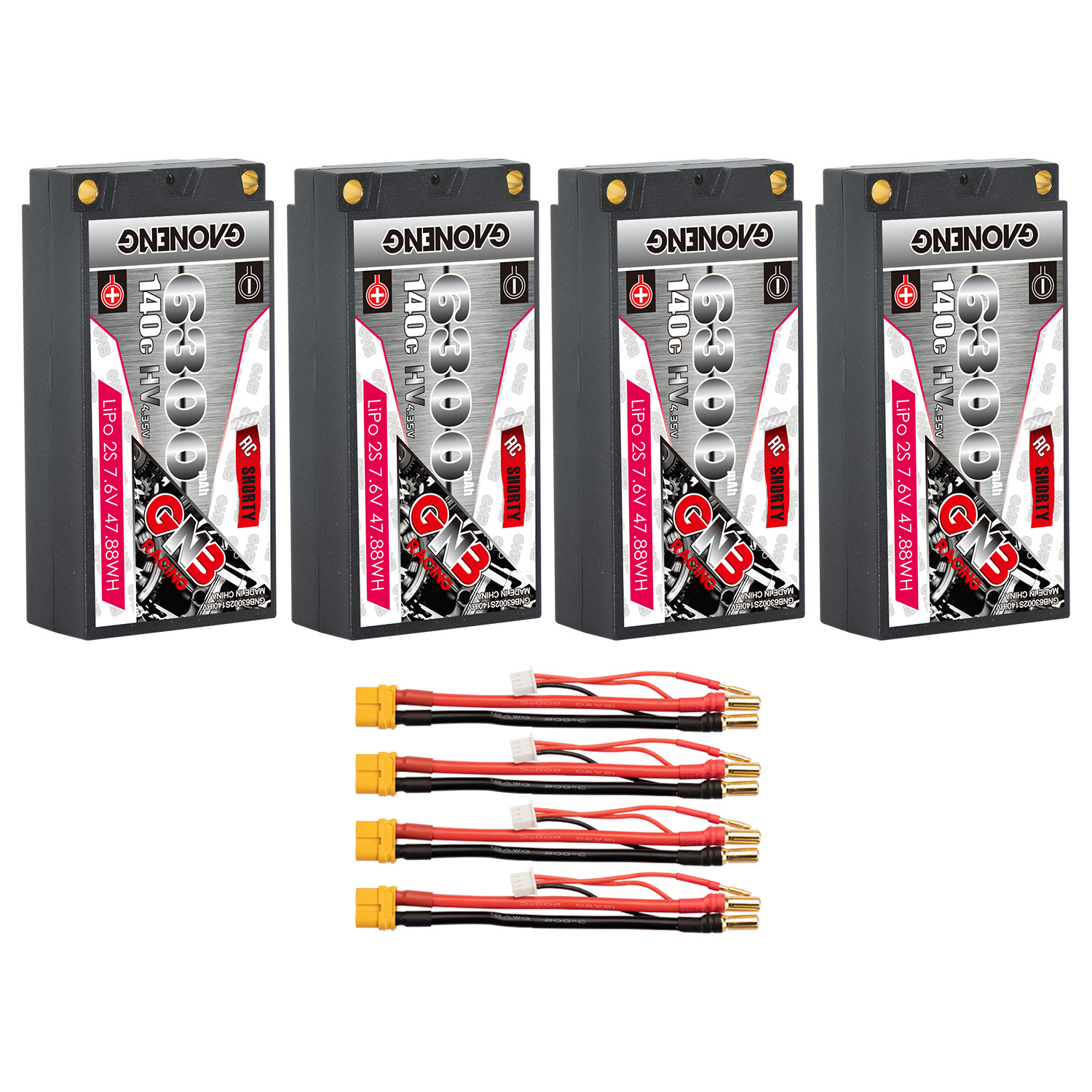 GAONENG GNB LiHV 2S 7.6V 6300mAh 140C Shorty 5mm Bullet Hard Case LiPo Battery