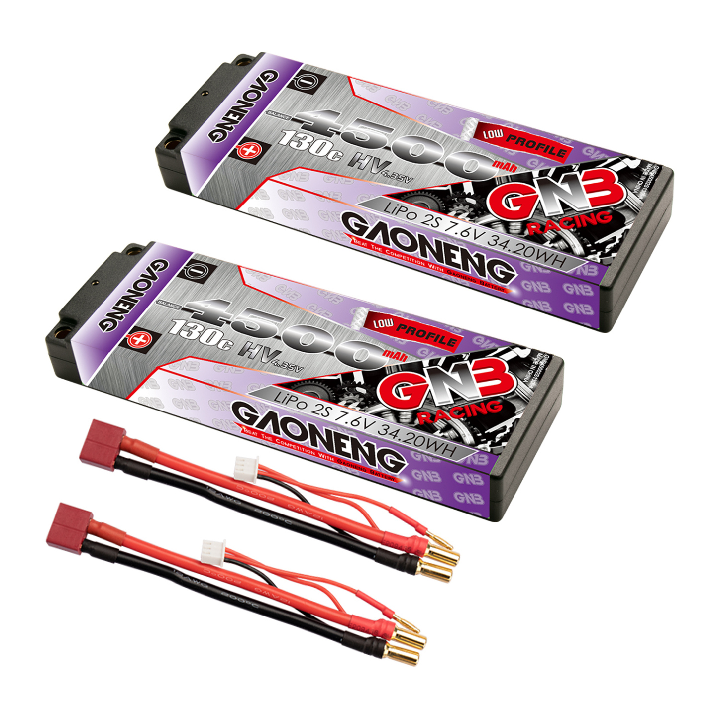 GAONENG GNB LiHV 2S 7.6V 4500mAh 130C 5mm Hard Case Ultra LCG LiPo Battery XT60