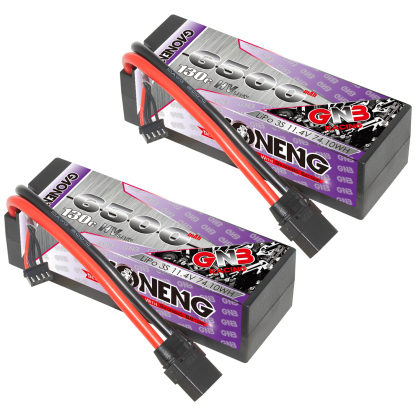 GAONENG GNB LiHV 3S 11.4V 6500mAh 130C Cabled Hard Case LiPo Battery XT90