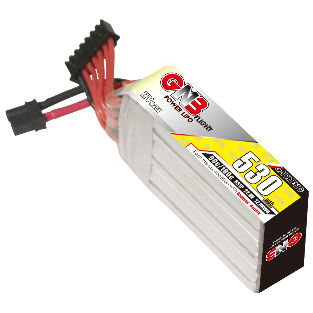 2PCS - GAONENG GNB LiHV 6S 22.8V 530mAh 90C XT30 LiPo Battery Long Type