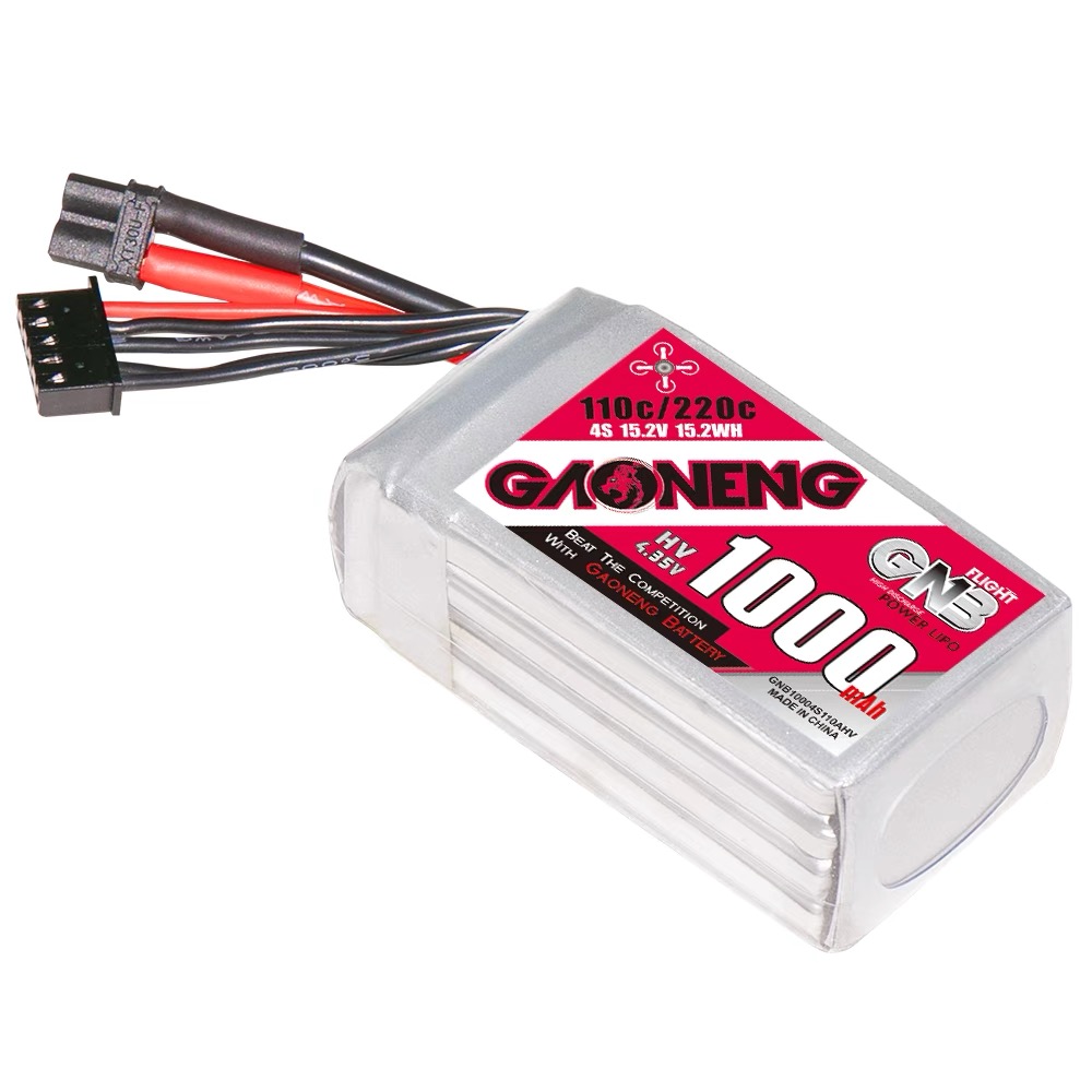 2PCS - GAONENG GNB LiHV 4S 15.2V 1000mAh 110C XT30 LiPo Battery