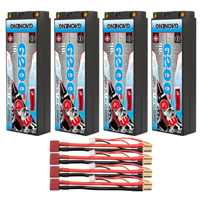 GAONENG GNB 2S 7.4V 6200mAh 90C 5mm Bullet Hard Case LiPo Battery