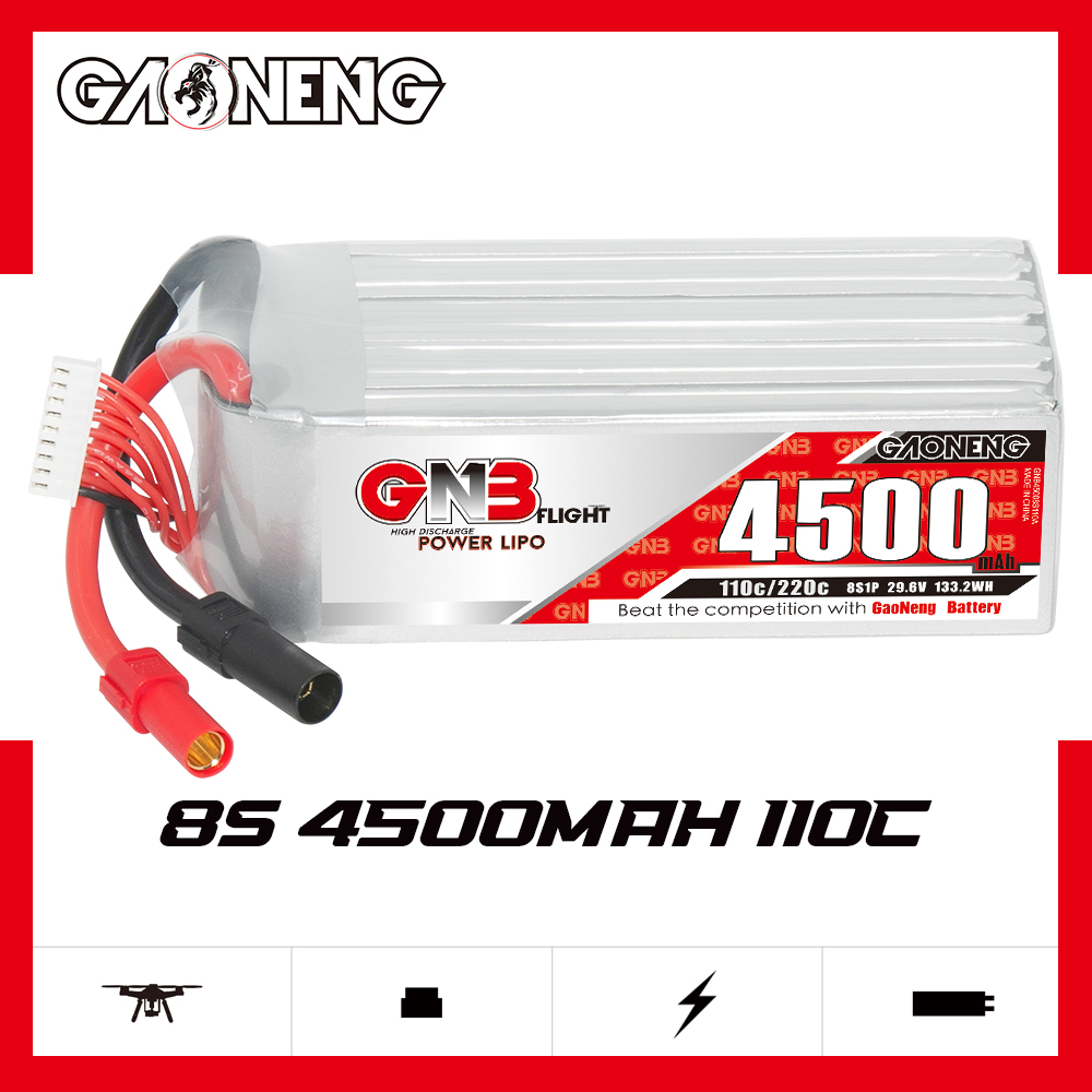 GAONENG GNB 8S 29.6V 4500mAh 110C LiPo Battery XT150