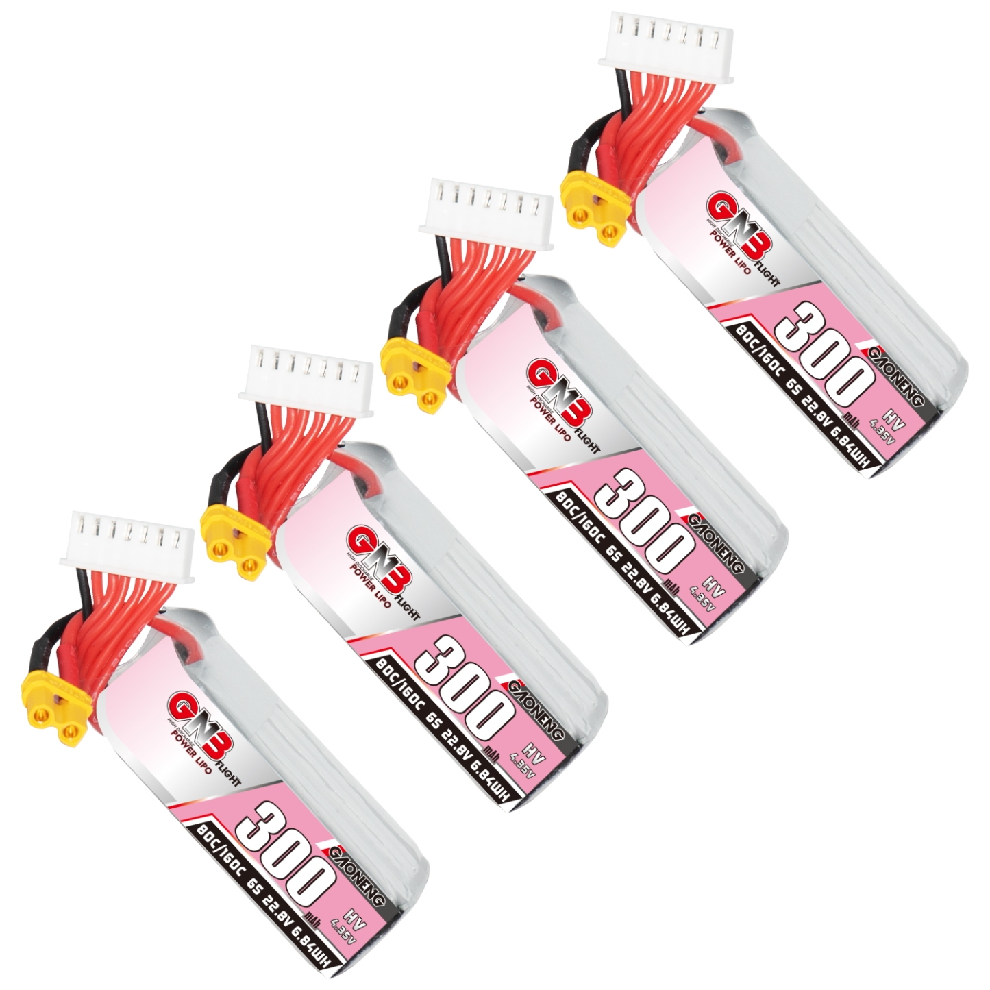 GAONENG GNB LiHV 6S 22.8V 300mAh 80C XT30 LiPo Battery