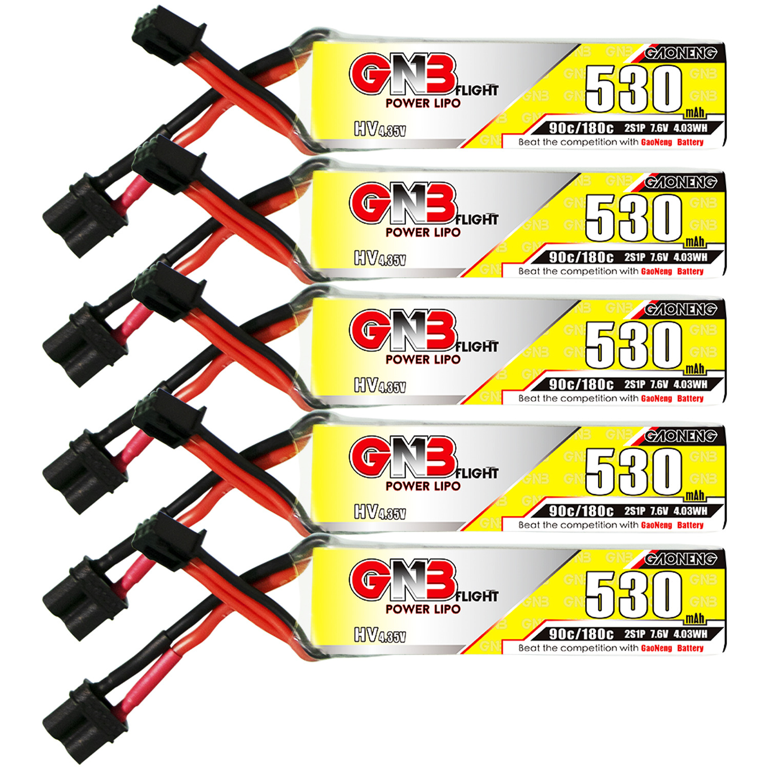 GAONENG GNB LiHV 2S 7.6V 530mAh 90C XT30 LiPo Battery Long Type