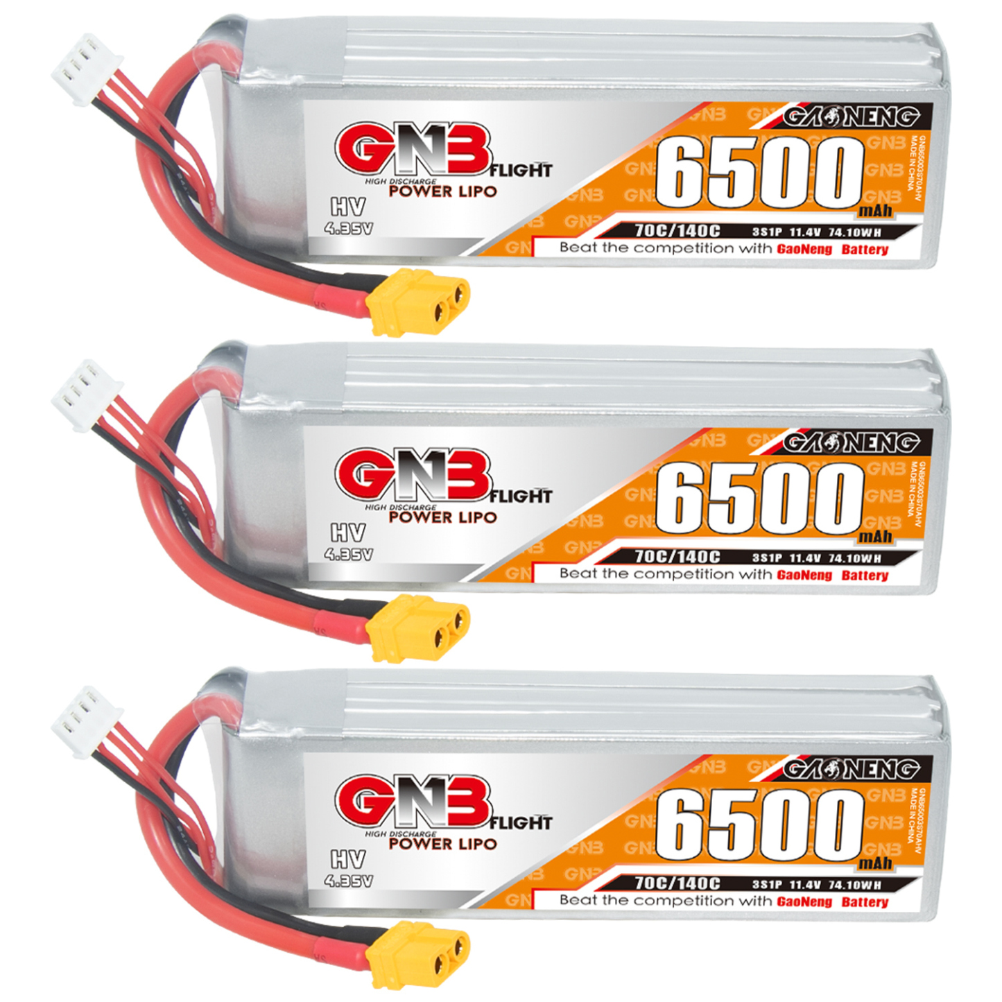 GAONENG GNB HV 3S 11.4V 6500mAh 70C LiPo Battery XT60