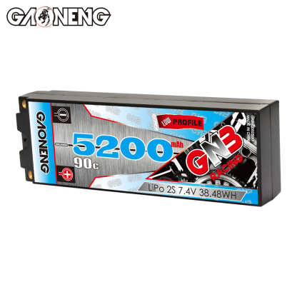 1PCS - GAONENG GNB 2S 7.4V 5200mAh 90C 5mm Bullet Hard Case LiPo Battery T-Plug