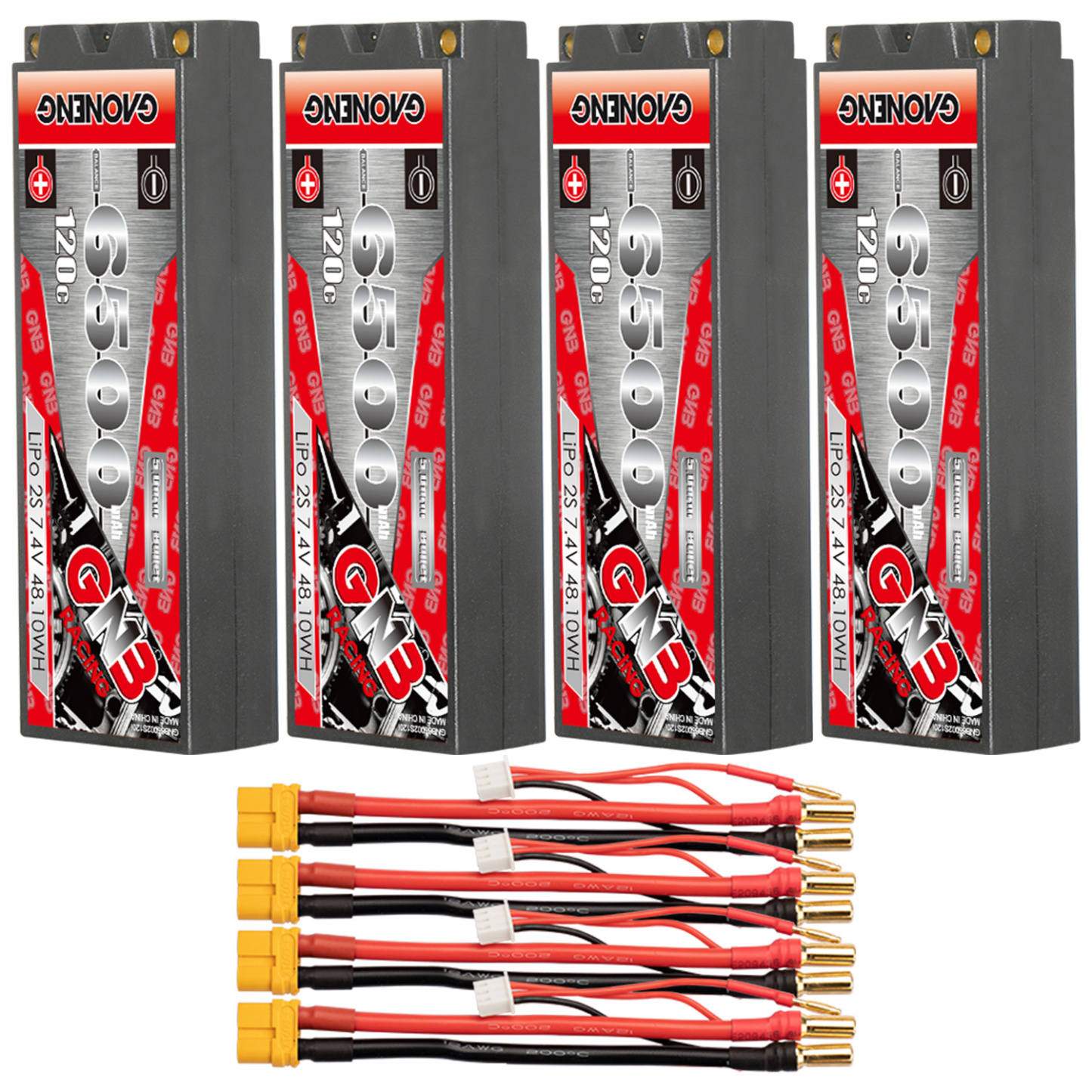 GAONENG GNB 2S 7.4V 6500mAh 120C 5mm Bullet Hard Case LiPo Battery