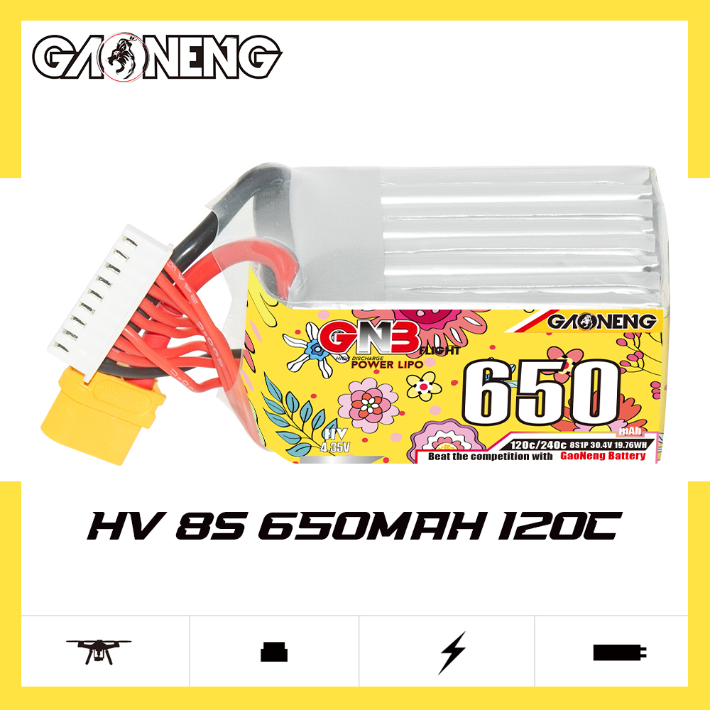 GAONENG GNB LiHV 8S 30.4V 650mAh 120C XT60 LiPo Battery