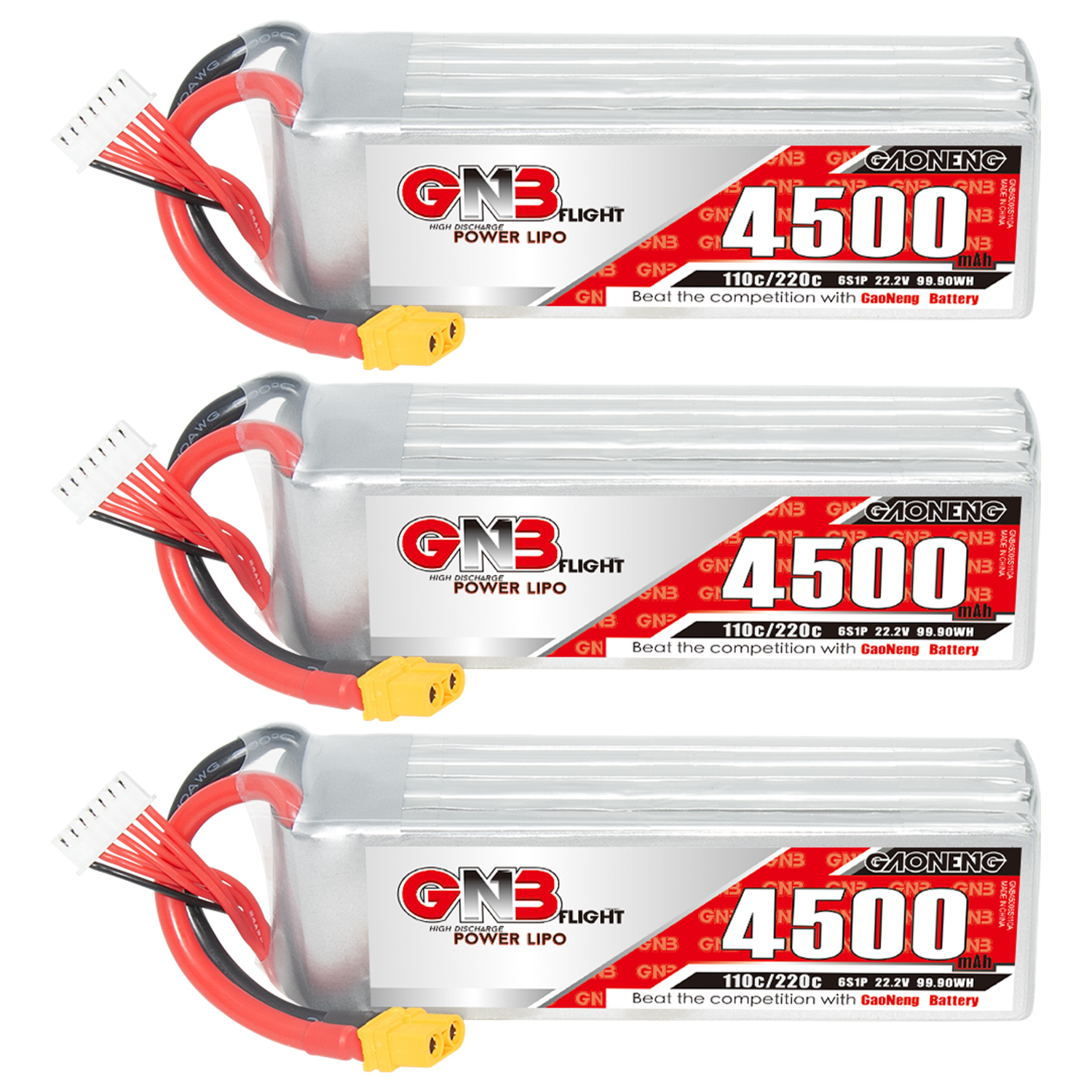 GAONENG GNB 6S 22.2V 4500mAh 110C LiPo Battery XT60