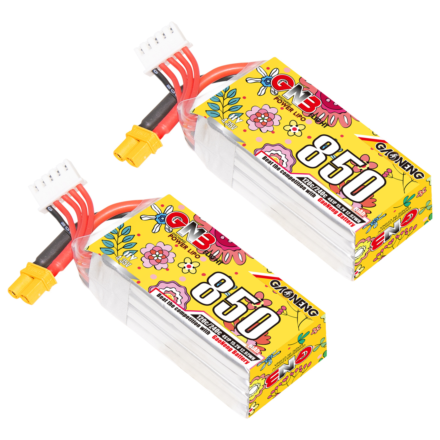GAONENG GNB LiHV 4S 15.2V 850mAh 120C XT30 LiPo Battery